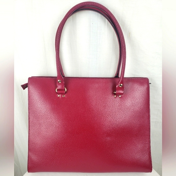 Kate Spade Wellesley Durham Red Leather Large Satchel Bag - Picture 4 of 10